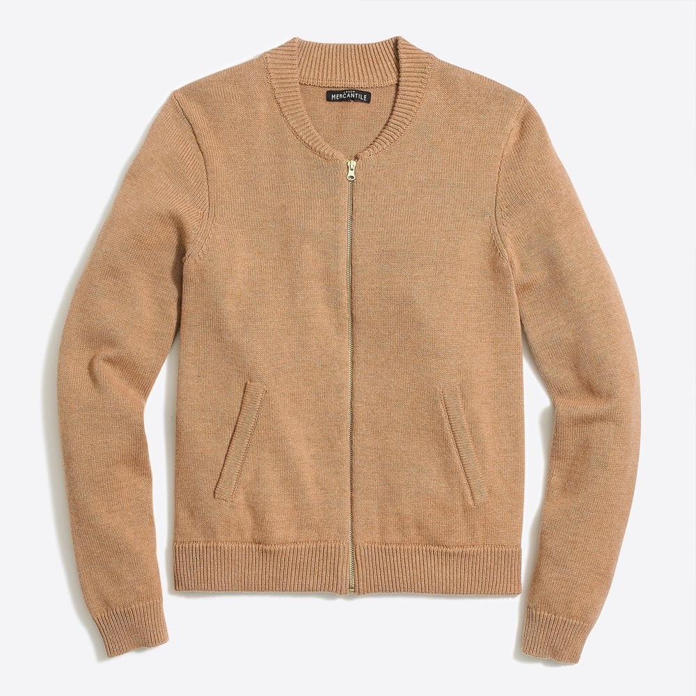 J Crew cotton bomber sweater